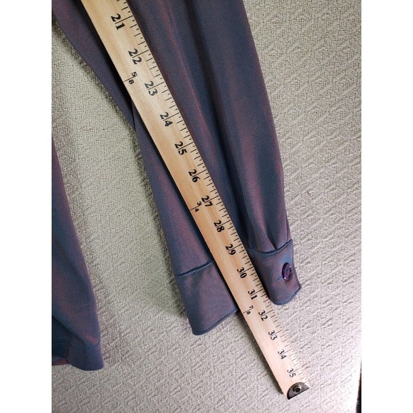 Vintage Y.M.L.A Shirt Mens Large Purple Long Sleeve Outdoor Summer Button Up - Picture 5 of 8